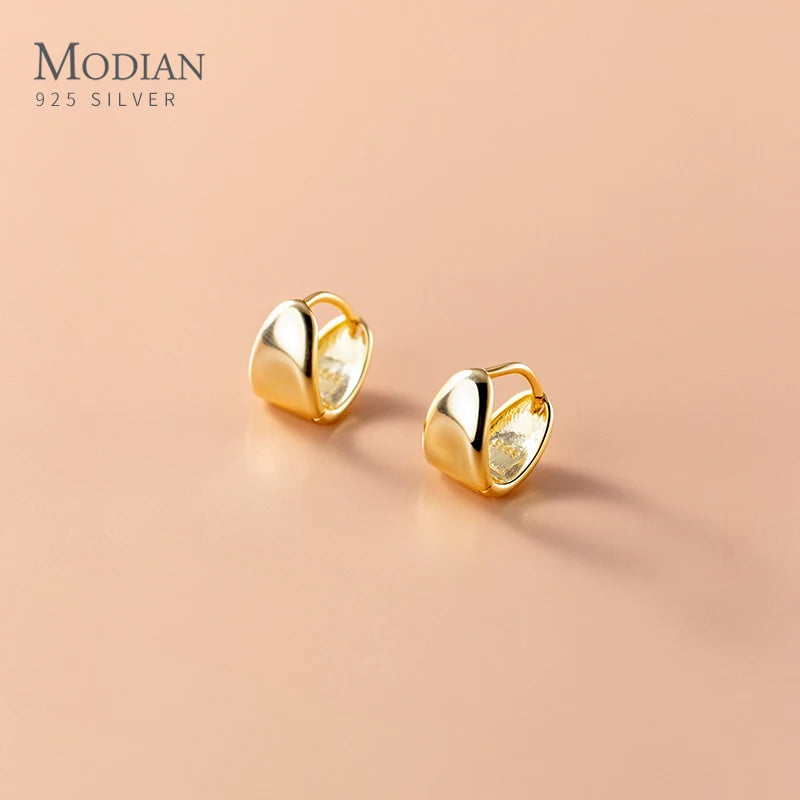 Pendientes de aro Modian de plata de ley 925 auténtica, de lujo, irregulares, redondos y circulares, para mujer, color dorado, joyería fina.