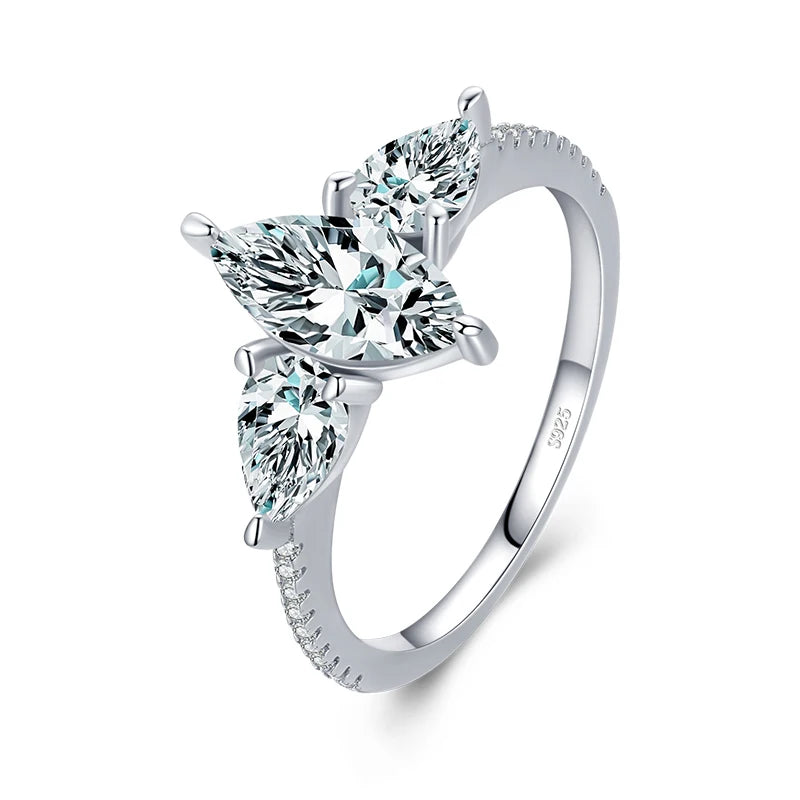 Anillo de boda MODIAN de plata de ley 925 de alta calidad con diamantes brillantes y circonita cúbica para mujer, joyería de compromiso.