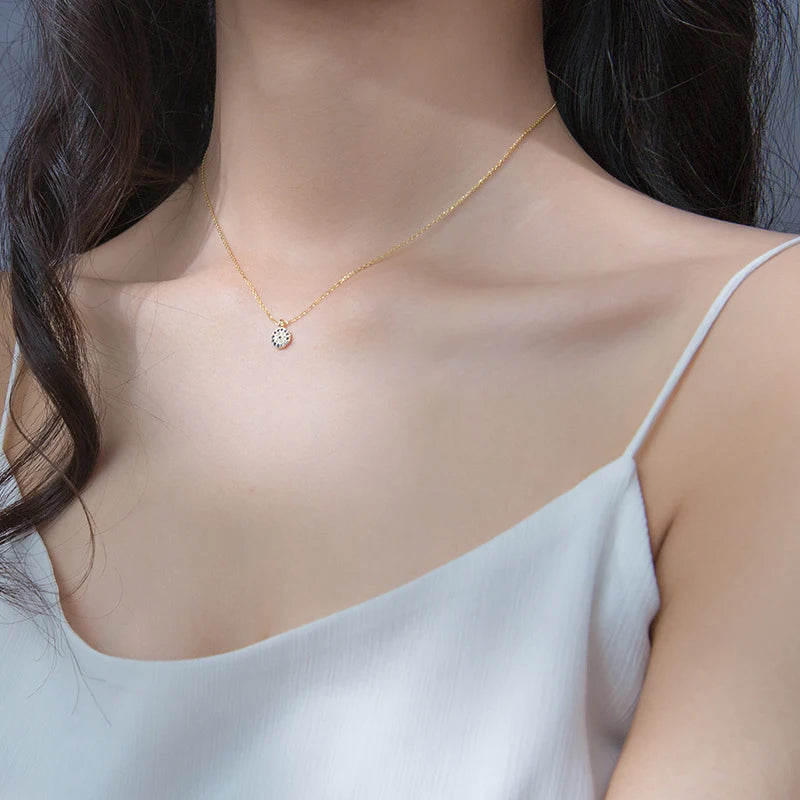 Colgante Modian con ojos de cristal azul, collar clásico de plata de ley 925 color dorado para mujer, joyería fina de plata S925