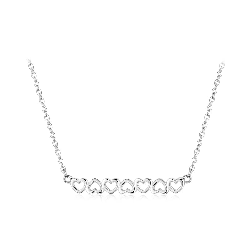 Collar de moda Modian con tres corazones de colores, plata de ley 925 maciza, cadena romántica de amor para mujer, joyería de boda, regalos