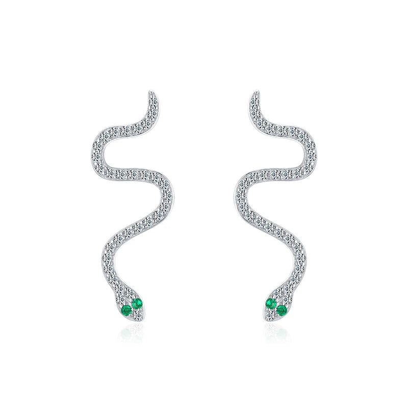 Pendientes MODIAN de serpiente negra de moda para invierno, de plata de ley 925 auténtica, de lujo, estilo punk, para mujer, joyería fina para fiestas.