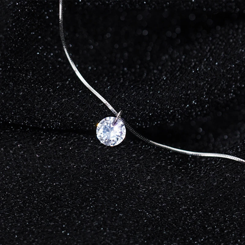 Collar con colgante redondo de circonita AAA deslumbrante de plata esterlina 925 pura de Modian para mujer, gargantilla de moda, joyería fina
