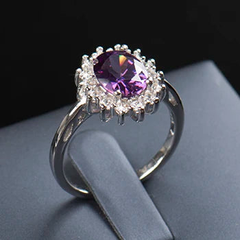 Anillo de plata de ley 925 maciza auténtica de 2,0 quilates, regalo de moda para mujer, joyería de circonita 5A, anillos de compromiso de boda de plata de marca.
