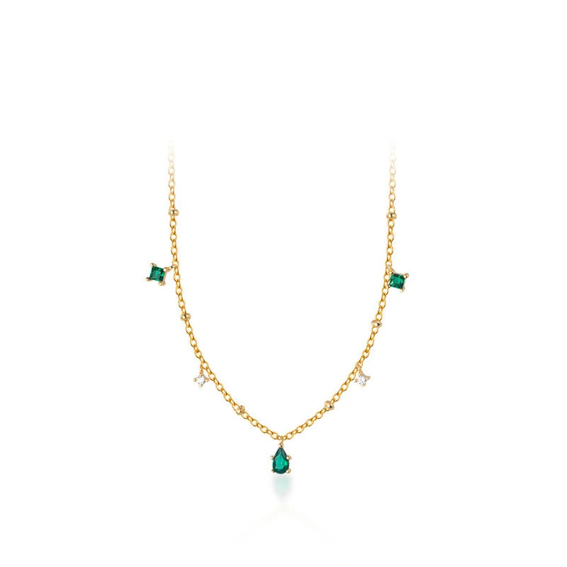 MODIAN Gold Color Fashion Necklace Real 925 Sterling Silver Geometric Zirconia Luxury Chain Choker for Women Fine Jewelry Gift