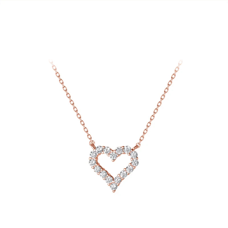 Modian A Row Glittering Zirconia Lovely Hearts Shape 925 Sterling Silver Pendant for Women Girl Enggement Party Fine Jewelry