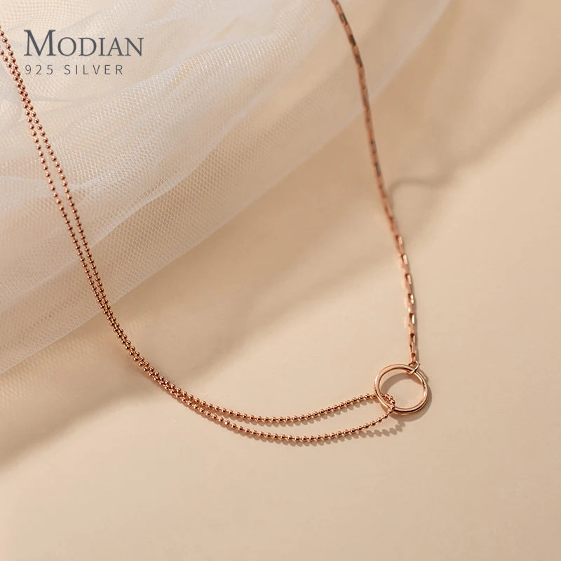 Gargantilla corta geométrica MODIAN, collar de plata de ley 925, estilo europeo, para mujer, joyería fina para fiestas