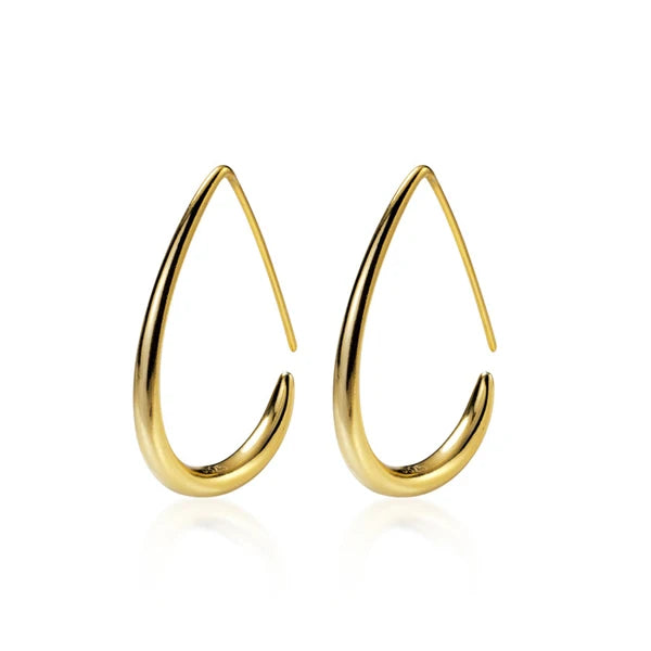Pendientes de gota ovalados geométricos de color dorado de Modian para mujer, pendientes de gancho de plata de ley 925 a la moda, diseño de joyería fina