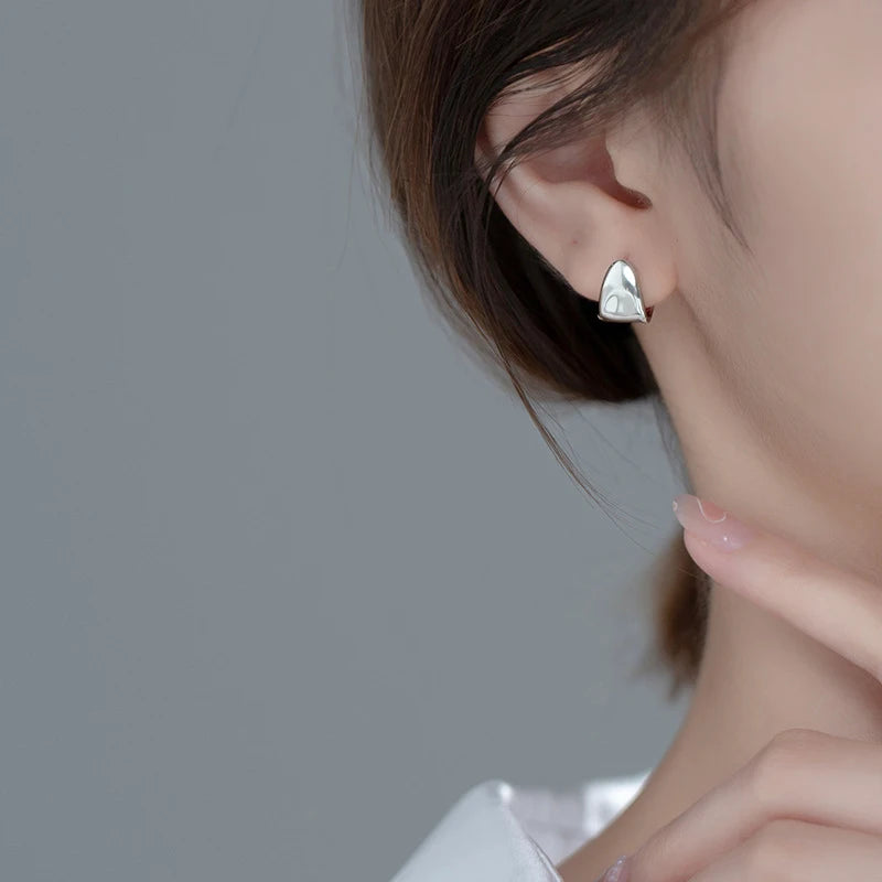 Pendientes de aro Modian de plata de ley 925 auténtica, de lujo, irregulares, redondos y circulares, para mujer, color dorado, joyería fina.