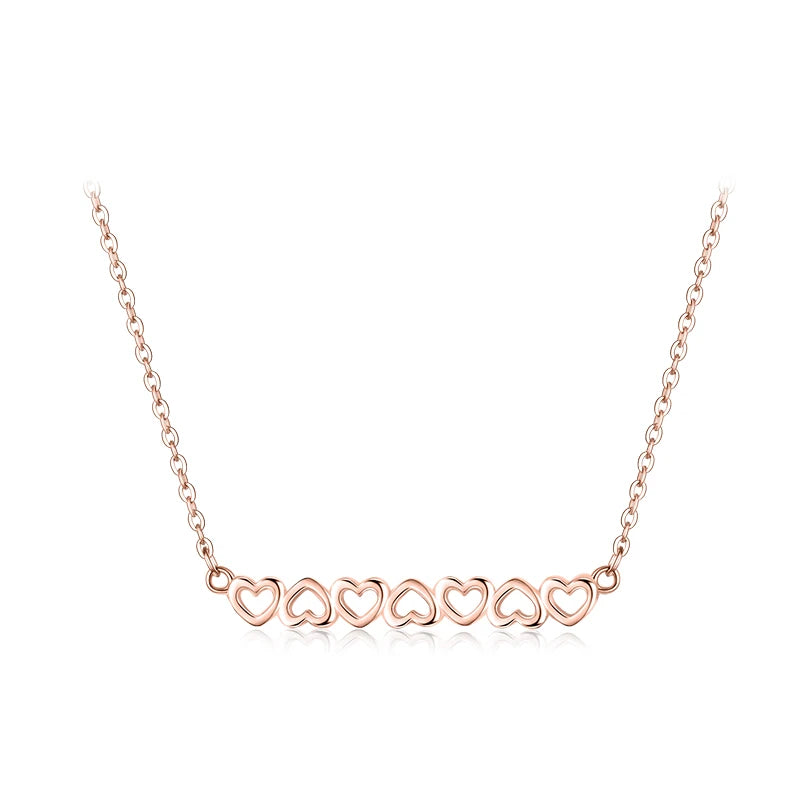 Collar de moda Modian con tres corazones de colores, plata de ley 925 maciza, cadena romántica de amor para mujer, joyería de boda, regalos