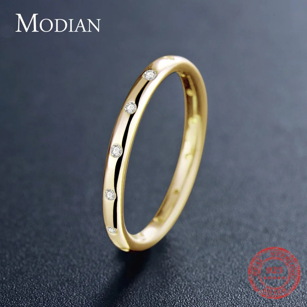 Anillo de compromiso de plata de ley 925 maciza para mujer, nuevo estilo, sencillo y a la moda, apilable, clásico, para Instagram