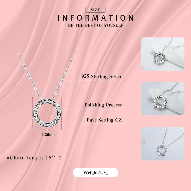 Collar romántico de plata de ley 925 auténtica de Modian con corazones redondos para mujer, joyería de boda, regalo fantástico.