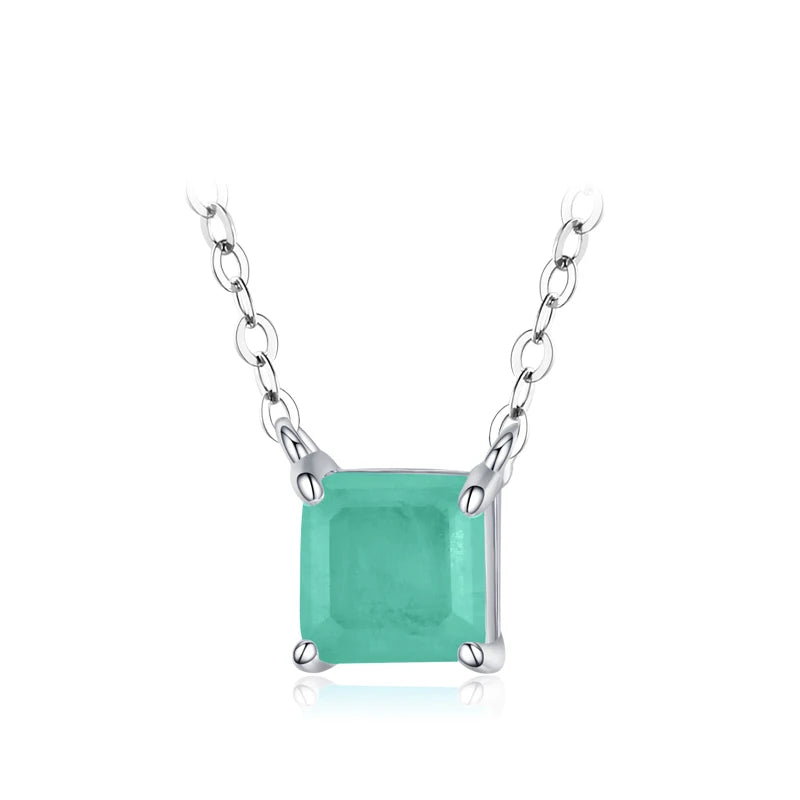 Collar de cadena de turmalina con dije clásico de Modian en plata de ley 925 auténtica para mujer, joyería de boda con colgante de caja.