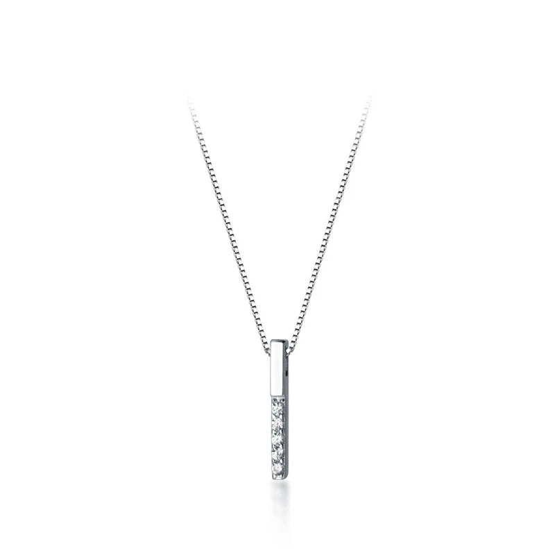 Colgante Modian de plata de ley 925 con forma de rectángulo geométrico y circonita brillante para mujer, collar ajustable, joyería fina de estilo coreano.