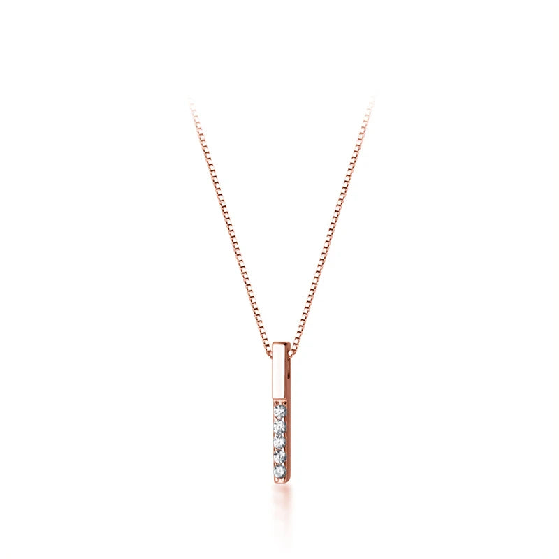 Colgante Modian de plata de ley 925 con forma de rectángulo geométrico y circonita brillante para mujer, collar ajustable, joyería fina de estilo coreano.