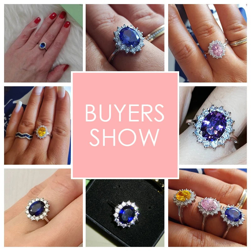 Anillo de plata de ley 925 maciza auténtica de 2,0 quilates, regalo de moda para mujer, joyería de circonita 5A, anillos de compromiso de boda de plata de marca.
