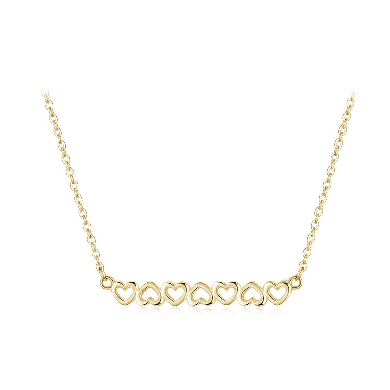 Collar de moda Modian con tres corazones de colores, plata de ley 925 maciza, cadena romántica de amor para mujer, joyería de boda, regalos