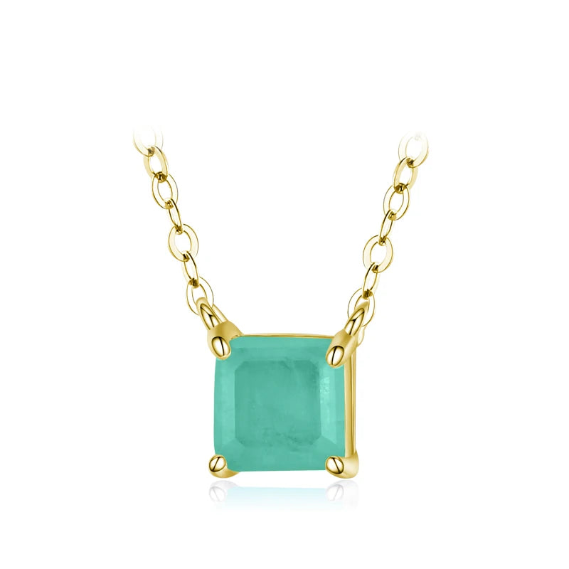 Collar de cadena de turmalina con dije clásico de Modian en plata de ley 925 auténtica para mujer, joyería de boda con colgante de caja.