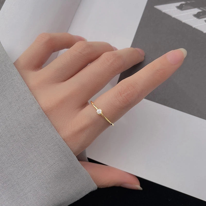 Anillo de dedo Modian de plata de ley 925 con circonita cúbica transparente luminosa y apilable para mujer, joyería fina de moda para fiestas