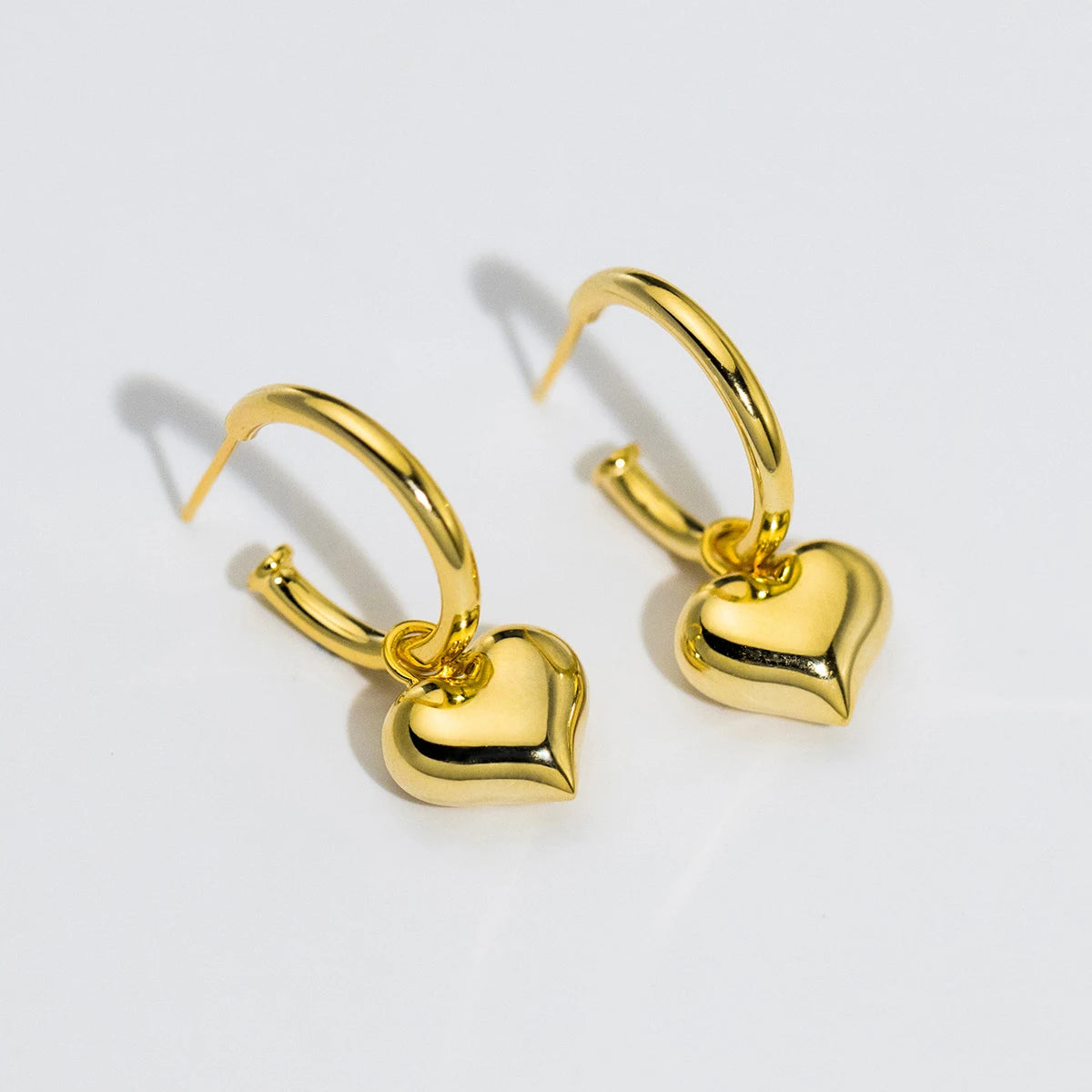 Pendientes Modian de plata de ley 925 con forma de corazón romántico, clásicos, dorados, para boda, joyería fina para mujer.