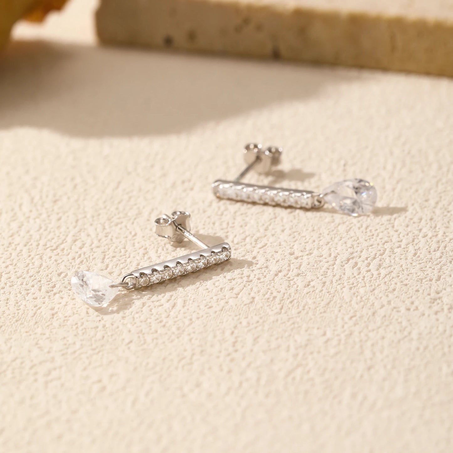 Pendientes MODIAN de plata de ley 925 con forma de gota de agua y circonita para mujer, joyería fina apilable para fiestas.