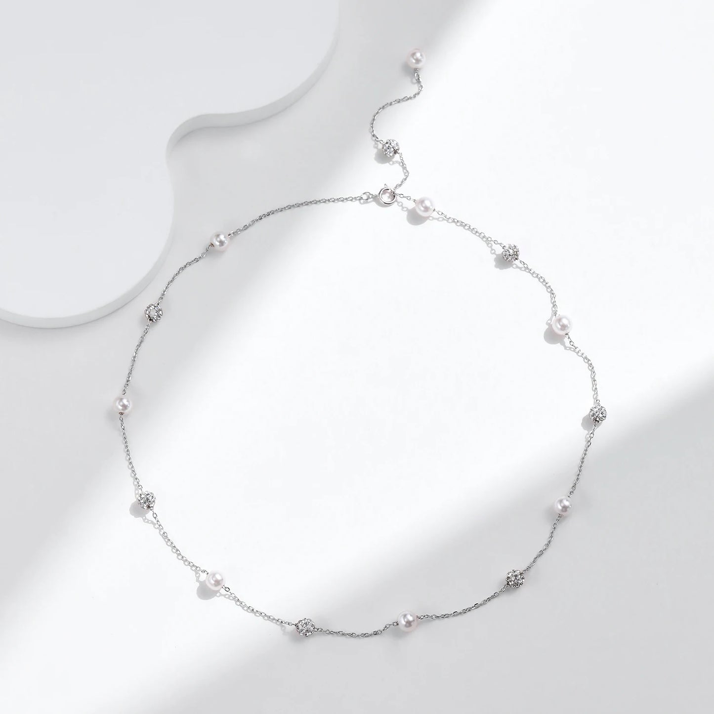 Collar MODIAN de plata de ley 925 con circonitas brillantes Shambhala, cadena de bolas, lujoso y brillante, en forma de Y, para mujer, gargantilla fina, joyería