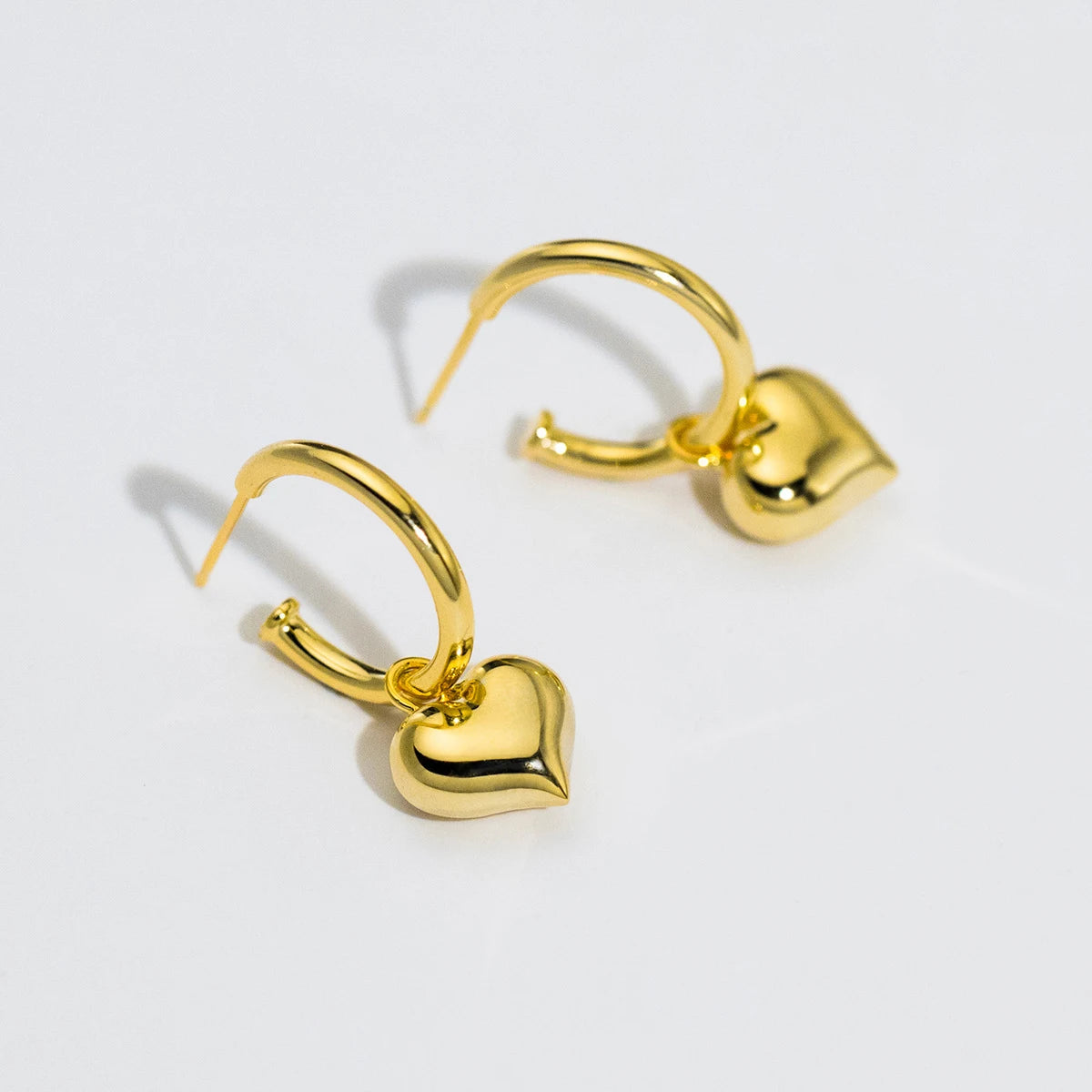Pendientes Modian de plata de ley 925 con forma de corazón romántico, clásicos, dorados, para boda, joyería fina para mujer.