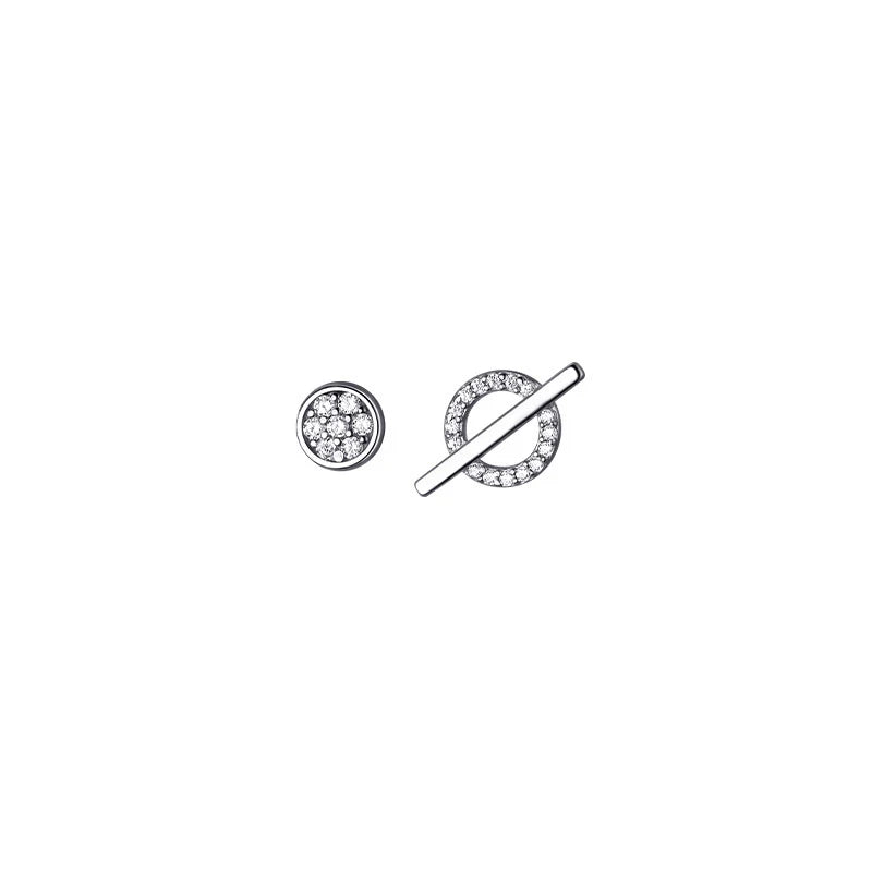 Pendientes Modian con diseño geométrico en oro rosa y circonita cúbica transparente para mujer, de plata de ley 925, regalo de joyería