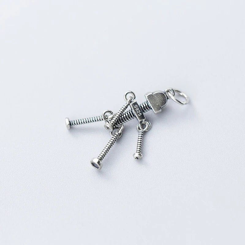 MODIAN Simple Link Chain Necklace for Women 925 Sterling Silver Vintage Screw Robot Pendant Necklace Fine Jewelry Design