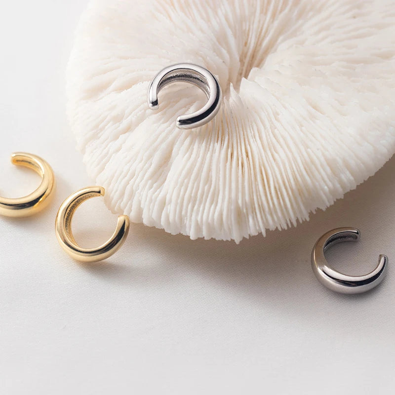 Pendientes de clip de plata de ley 925 con forma de C gruesa y minimalista de Modian Fashion para mujer, joyería fina, sin perforaciones.