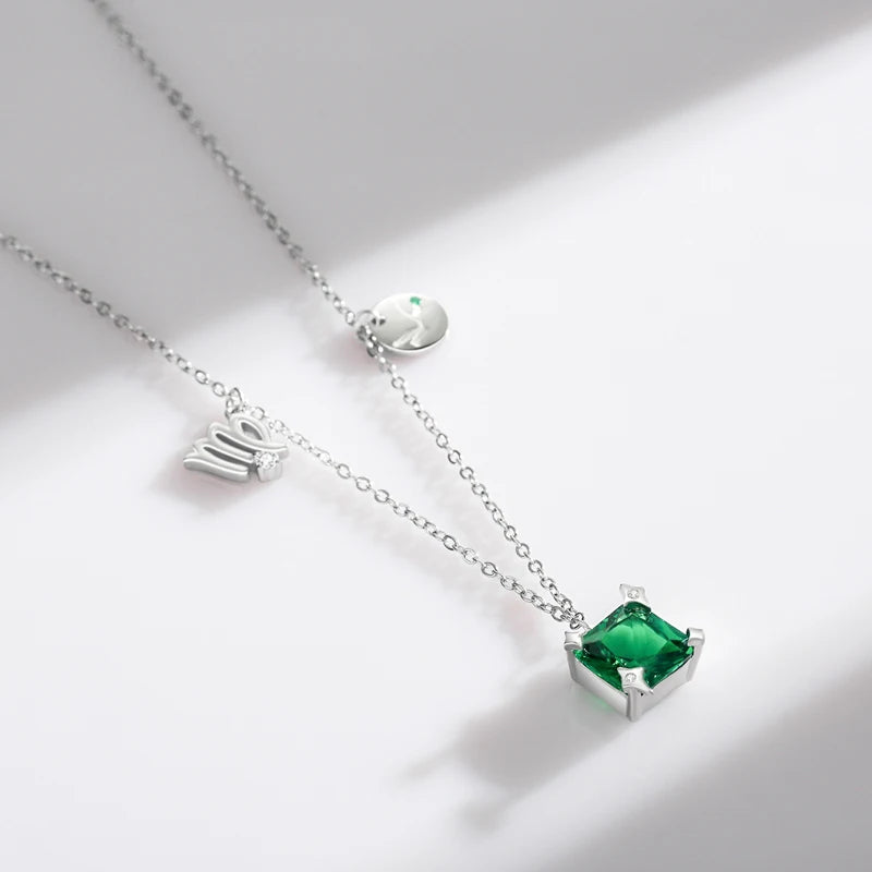 Collar con colgante Modian de plata de ley 925 con circonita arcoíris y piedra de nacimiento de Escorpio, símbolo del signo del zodiaco, para mujer, joyería fina.