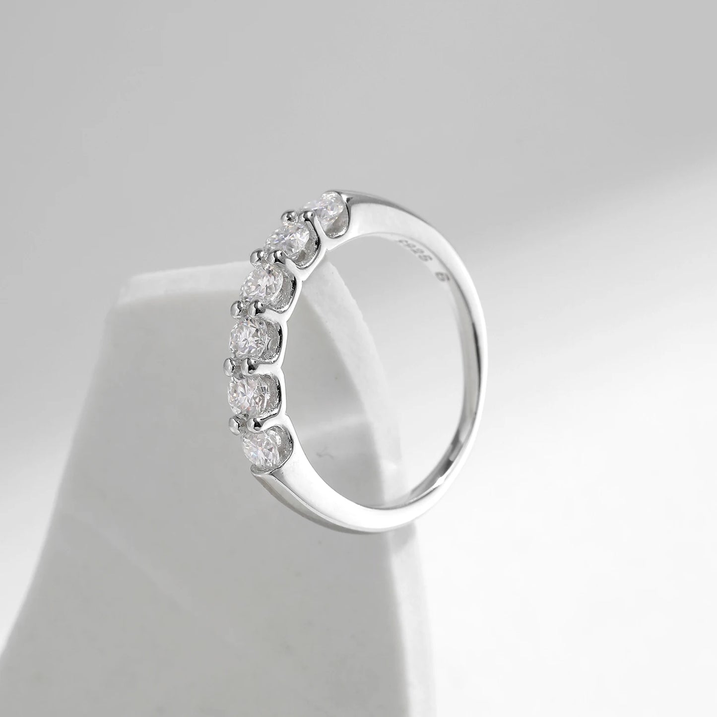 MODIAN D Color Moissanite 925 Sterling Silver Luxury Sparkle Geometric Hoop Earrings Ring For Women Wedding Fine Jewelry Set
