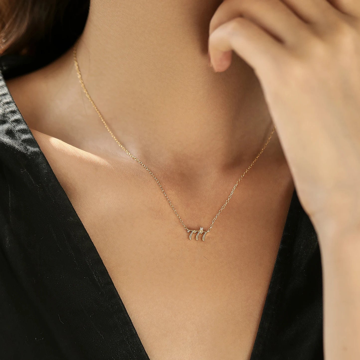 Collares de moda MODIAN de plata de ley 925 con dígitos simples apilables, color dorado, ajustables, exquisitos colgantes para mujer, joyería