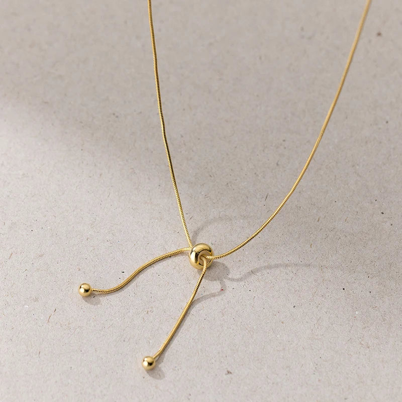 Collar ajustable con cuentas de plata de ley 925 de Modian, cadena básica de eslabones, joyería fina de moda sencilla para mujer, regalo de San Valentín.