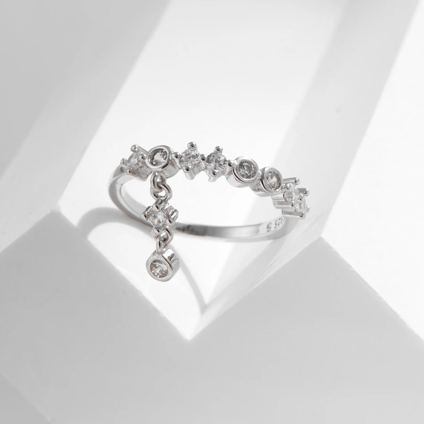 Anillos de dedo MODIAN de plata de ley 925 con circonitas redondas brillantes de alta moda para mujer, joyería fina para fiestas.