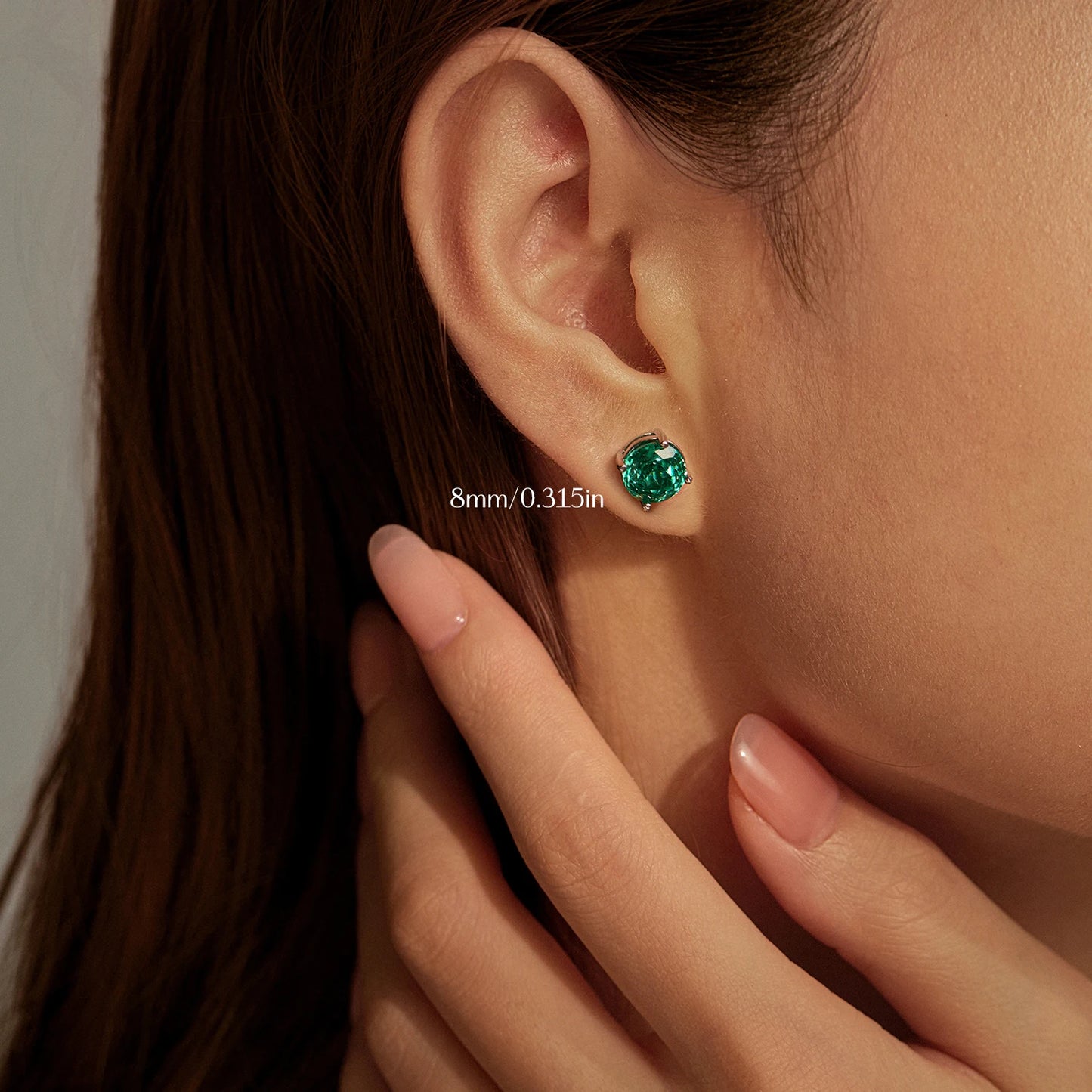 MODIAN Fresh Paraiba Color Round CZ Ear Studs 925 Sterling Silver Delicate Rose Cut Stud Earrings For Women Fine Jewelry