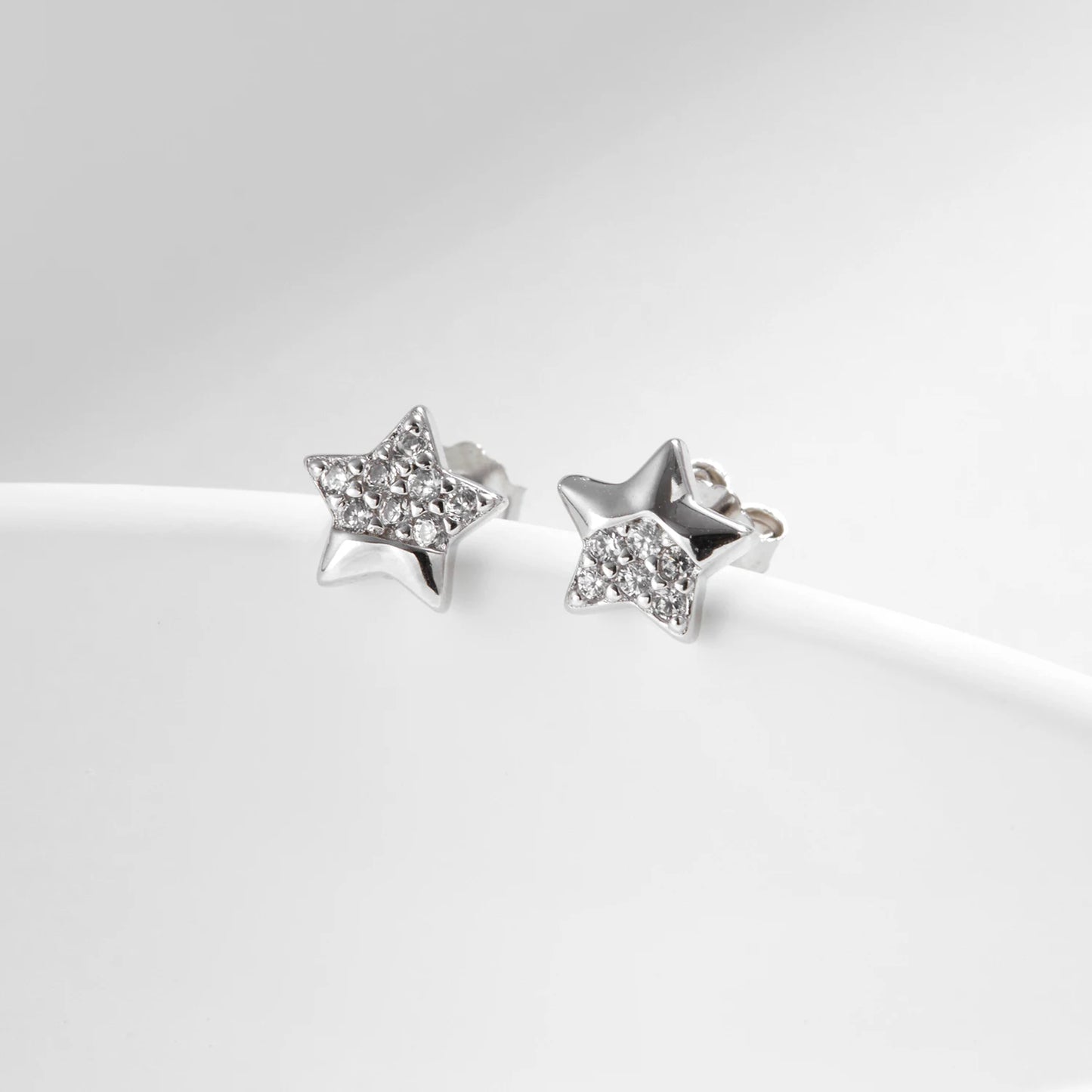 MODIAN 925 Sterling Silver Irregular Mirror Fashion Stars Small Stud Earrings Shiny Daily Wear Fine Jewelry For Women