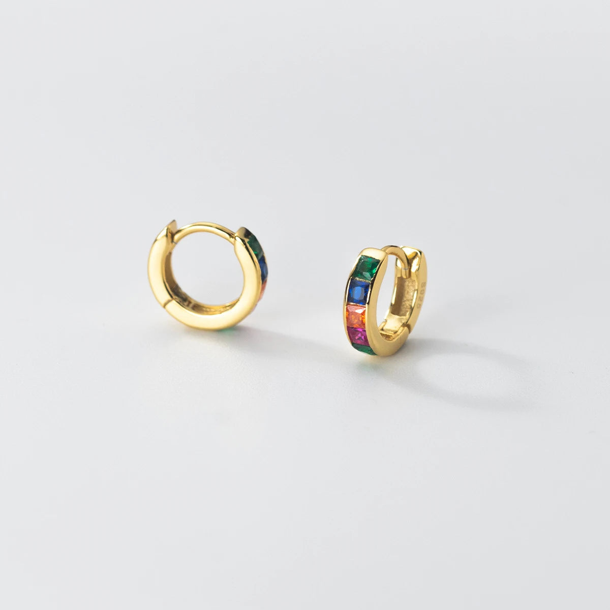 Pendientes Modian de plata de ley 925 con diseño de arcoíris para mujer, chapados en oro de 14 quilates, preciosos pendientes de plata auténtica, joyería fina.
