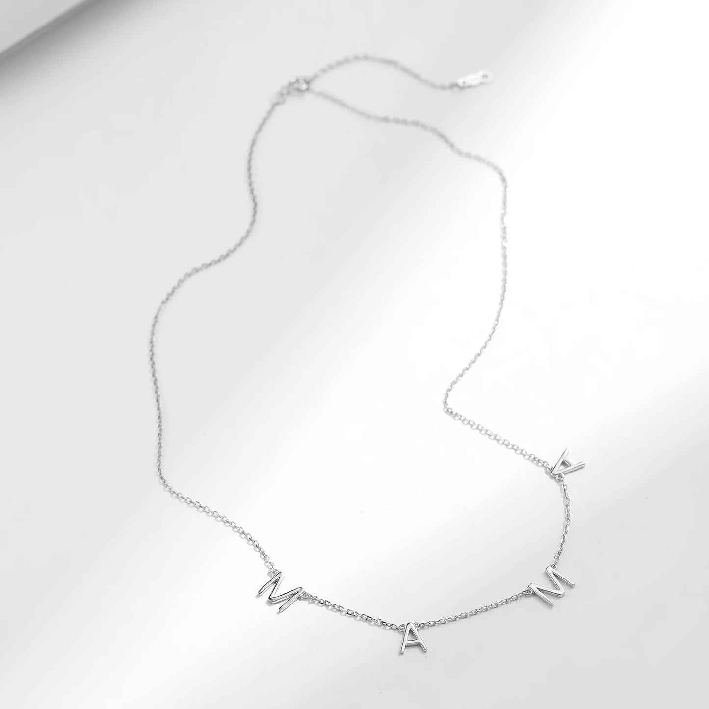 Collar con colgante clásico de MAMA de MODIAN en plata de ley 925, color oro rosa brillante, para mujer, joyería fina, regalo