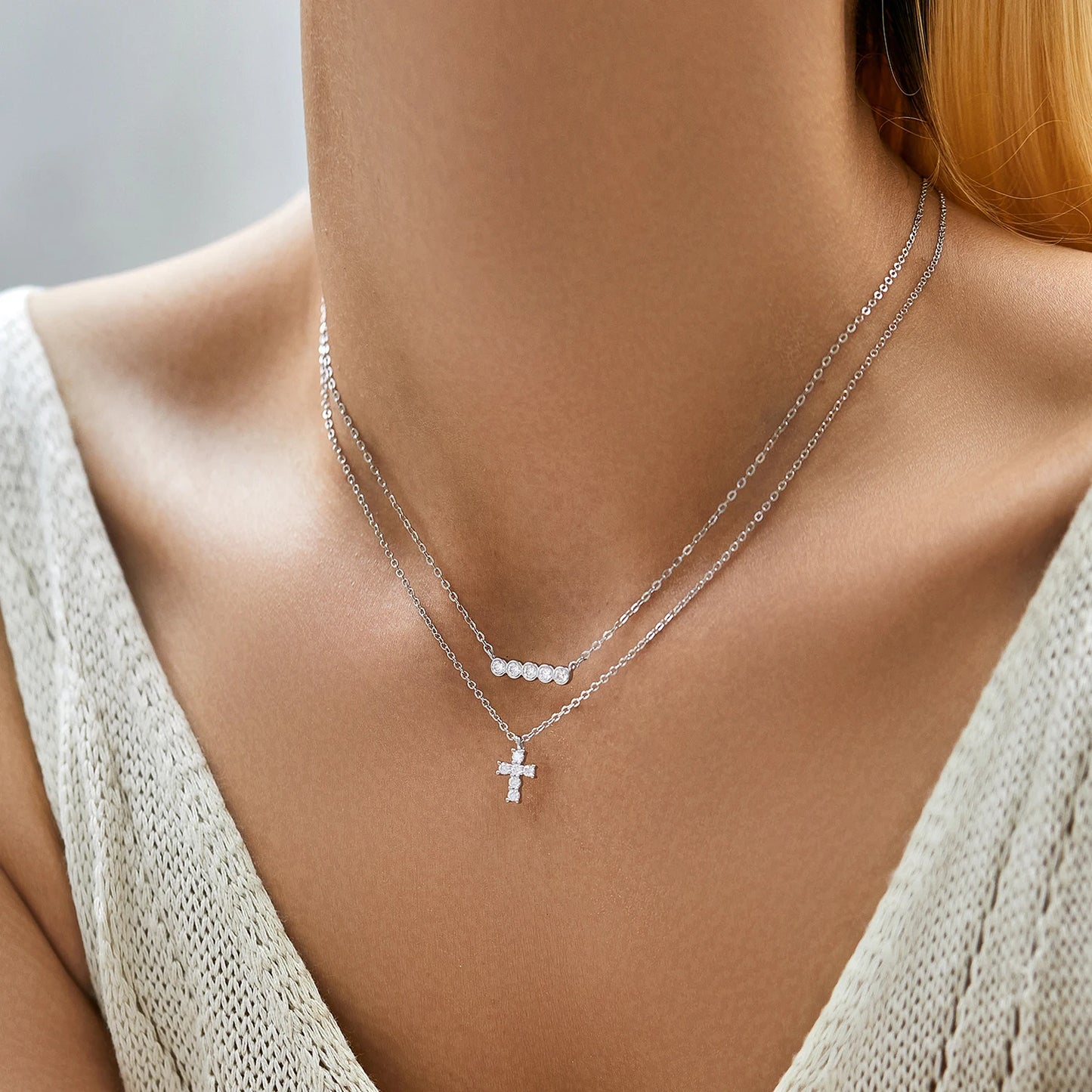 Collar con colgante apilable de moissanita de color D de MODIAN, plata de ley 925, cadena de eslabones con diamantes de laboratorio, joyería para mujer, regalo de lujo
