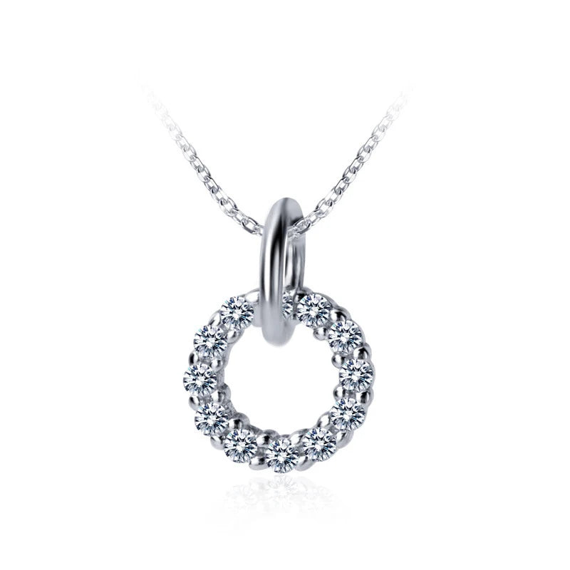 Collar Modian de doble circonita cúbica transparente para mujer, cadena de plata de ley 925 auténtica en color dorado, joyería fina para mujer.