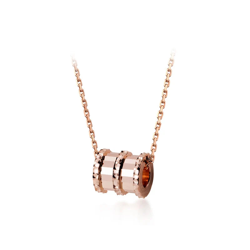 Modian Round Classic Brand Silver Necklace Charm 925 Sterling Silver Rose & Gold Color Pattern Necklaces Pendant Wedding Jewelry