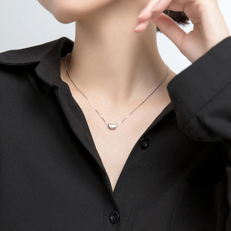 Collar de cadena de eslabones MODIAN para mujer, de plata de ley 925, con colgante sencillo, joyería fina, regalo para niña