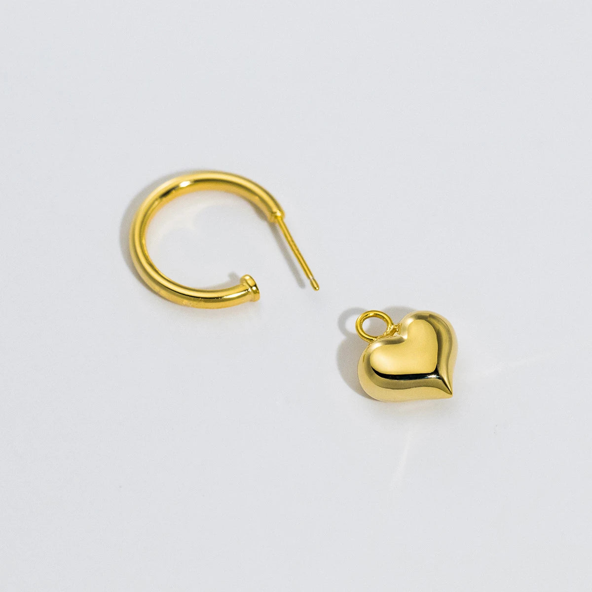 Pendientes Modian de plata de ley 925 con forma de corazón romántico, clásicos, dorados, para boda, joyería fina para mujer.