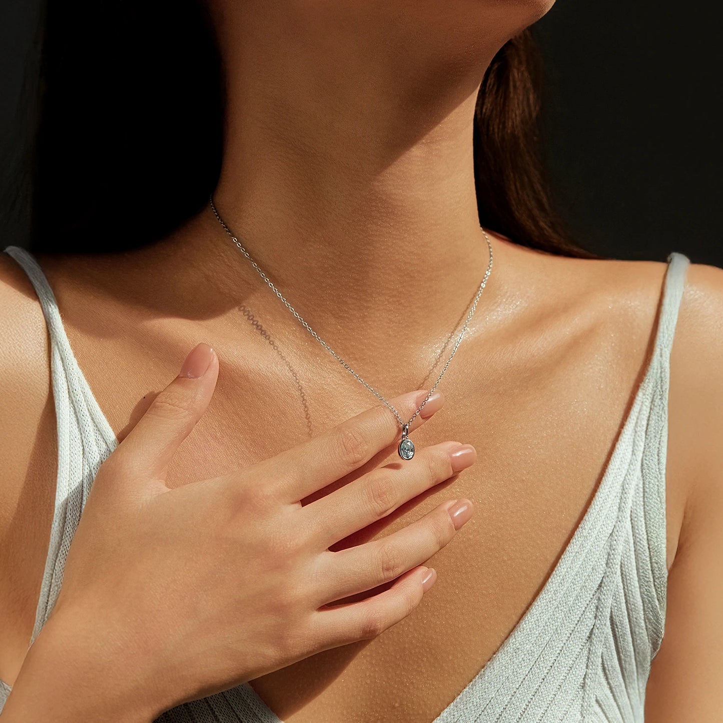Collar MODIAN de moissanita de 1 quilate con bisel ovalado de color D, colgante de boda de lujo de plata de ley 925 para mujer, joyería fina