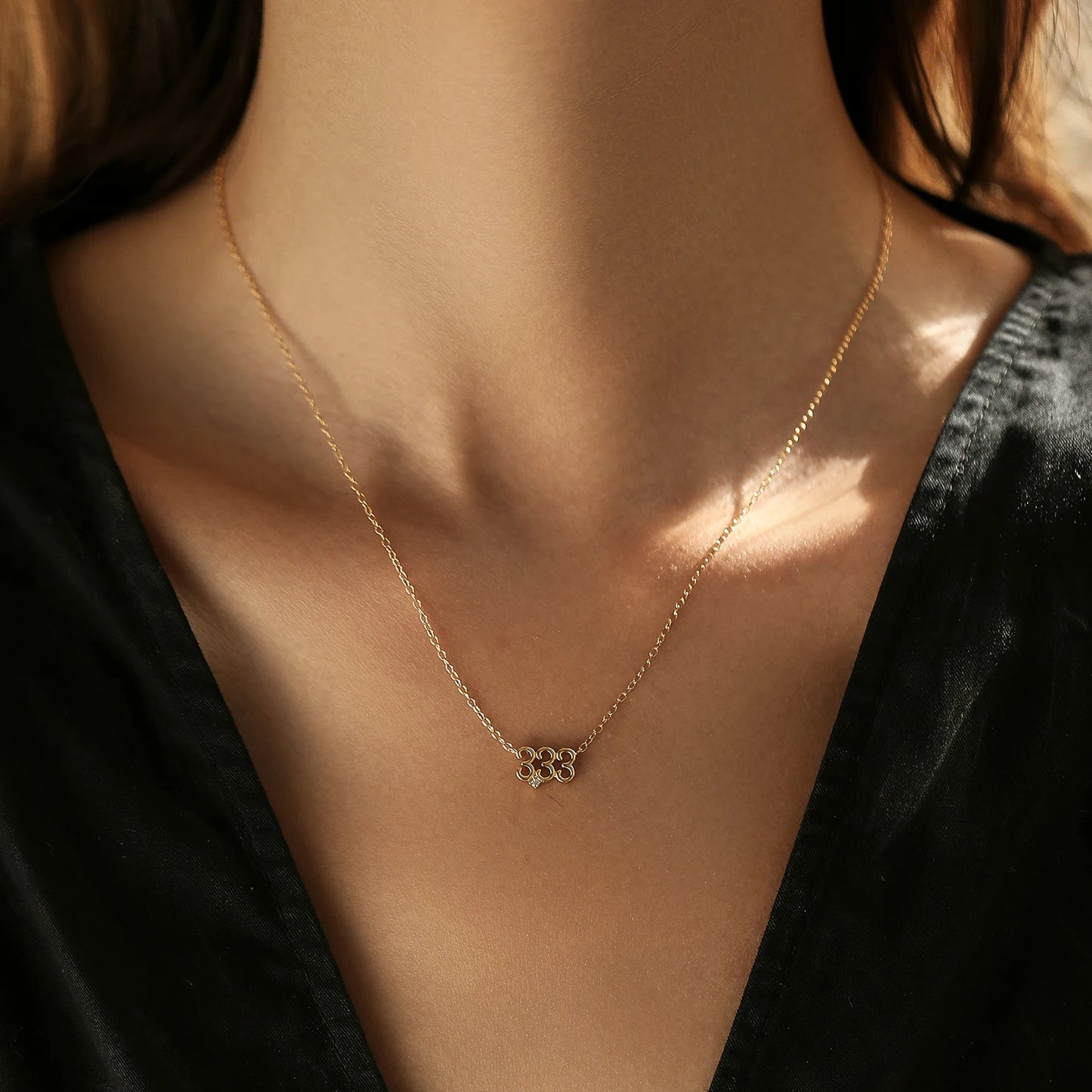 Collares de moda MODIAN de plata de ley 925 con dígitos simples apilables, color dorado, ajustables, exquisitos colgantes para mujer, joyería