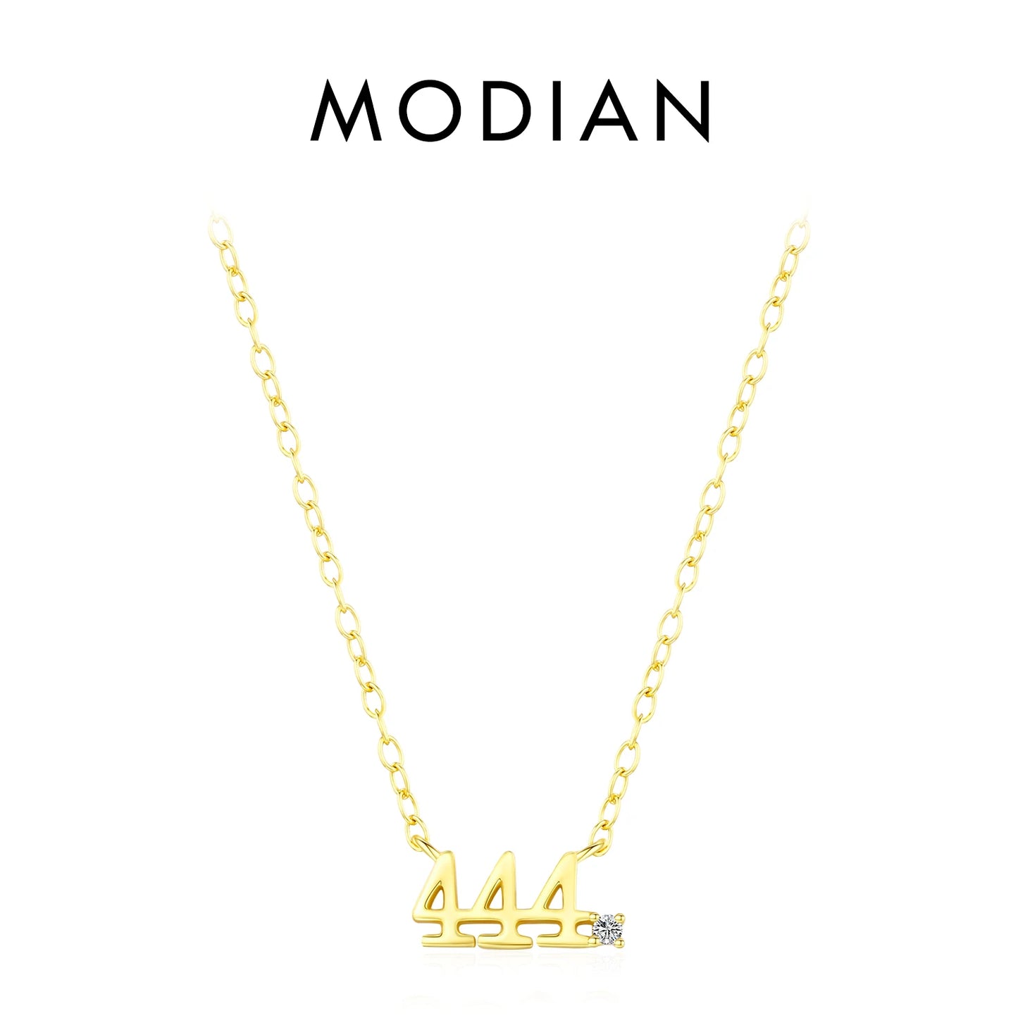 Collares de moda MODIAN de plata de ley 925 con dígitos simples apilables, color dorado, ajustables, exquisitos colgantes para mujer, joyería