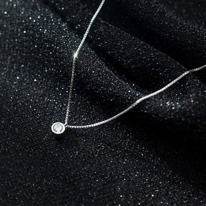 Collar con colgante geométrico Modian de plata de ley 925 con circonita cúbica deslumbrante para mujer, cadena de eslabones, joyería fina de moda para bodas, regalo