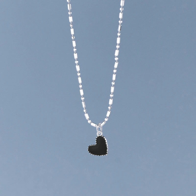 Collar Modian de plata de ley 925 con colgante de corazones esmaltados de colores arcoíris minimalistas, cadena de eslabones moderna para mujer, joyería de boda.