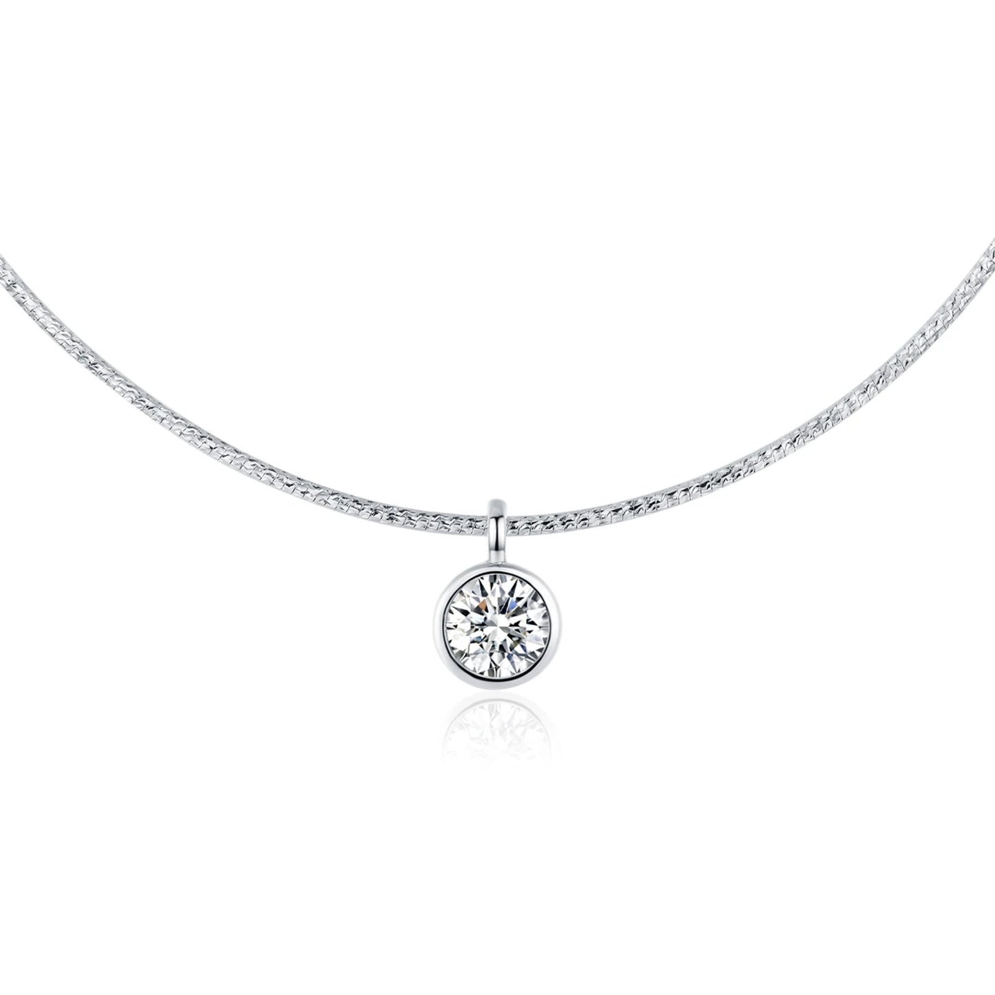 Collar MODIAN con circonitas redondas deslumbrantes, plata de ley 925, cadena de serpiente de alta gama, gargantilla de moda para mujer, joyería fina
