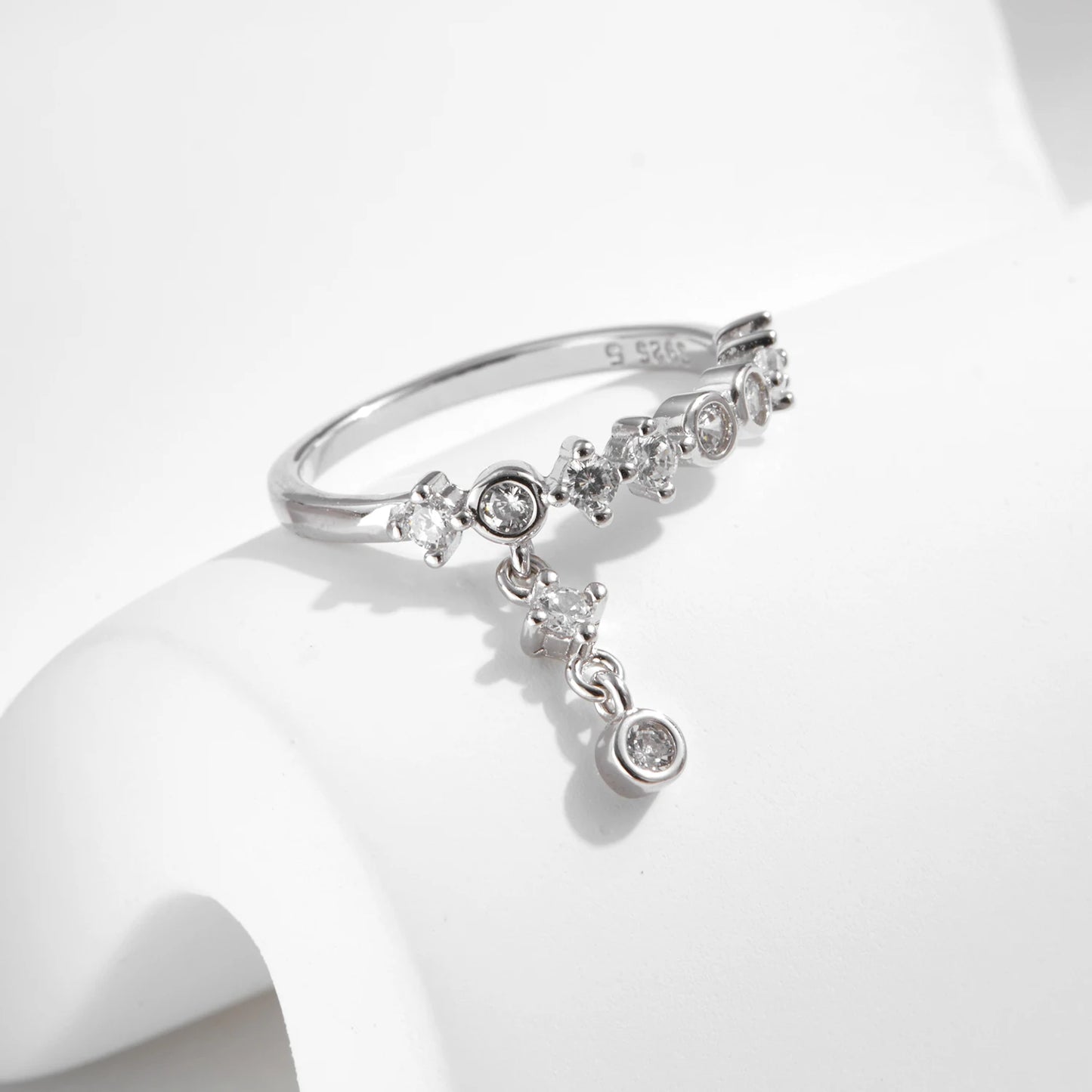 Anillos de dedo MODIAN de plata de ley 925 con circonitas redondas brillantes de alta moda para mujer, joyería fina para fiestas.